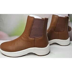 Ralph Lauren  Rylee Chelsea Slip-On Sneakers Deep Saddle Tan Size 9.5 NWT